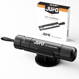 JUFO Car Escape Tool with Seat Belt Cutter Quick Emergency Window Breaker Escape Safety Hammer (Black)