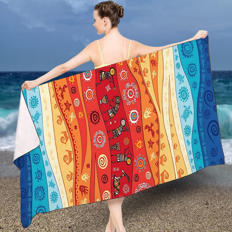 Zomer Beach Towel Large 90 x 180 cm Microfibre Quick-Drying