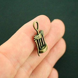 6 Wine Opener Charms Antique Bronze Tone 3D Corkscrew Charms Pendants DIY for Necklace Bracelet Jewelry Making Scrapbooking and Crafting
