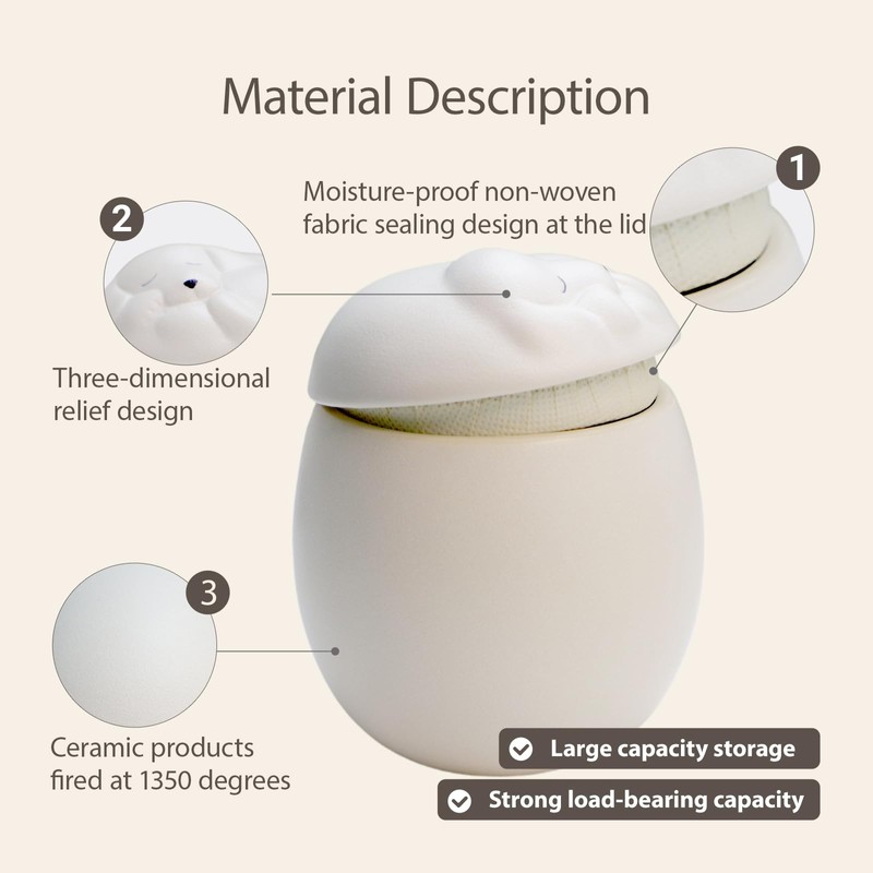 530ml Ceramic Pet Cremation Urn for Dogs, Sleeping Dog Lid