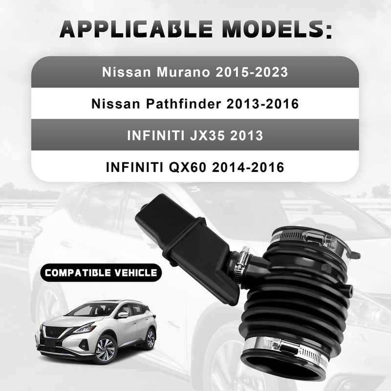 Engine Air Intake Hose(With clamp) for Nissan Murano 2015-2023 Pathfinder