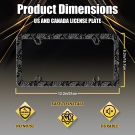 Paisley Boho Printed License Plate Frame Colorful Paisley License Plate Holder Stainless Steel Auto Parts Funny License Plate Decoration with Screws Size 12.3" x 6.3"