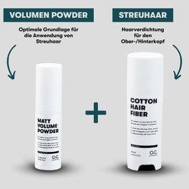 O.C. HAIRCARE Hair Starter Set for Hair Thickening - for Parting, Bald Areas on the Top and Back of the Head - Recommended by Leading Salons - 11 Colours - Resistant Scattered Hair