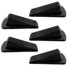 LVYKING 5 Pcs Door Stoppers for Bottom of Door, Rubber Door Stopper Wedge, Anti-Collision Door Stop for Carpet Heavy Duty Door, Black