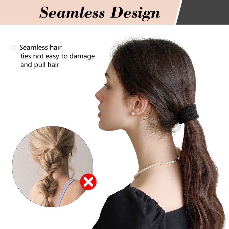 50 Stück Haargummi Damen, 4,5 cm Metallfreie Scrunchies Haargummis Zopfgummi