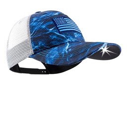 LED Hat Light - POWERCAP Baseball Cap with Light Built in - LED Cap Visor Light with Bright Headlight and IPX4 Rating. Mossy Oak Elements Mesh - (HLCR-0982)