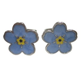 Kiola Designs Myosotis Sylvatica Forget Me Not Flower Cufflinks