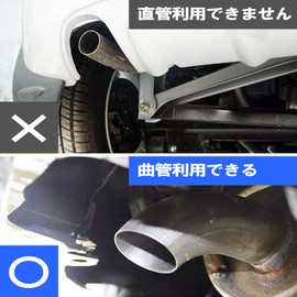 LEXOR Muffler Cutter, Single Out, Downward, Song, Universal, Flip-up Matte Black, Light Automotive, Stainless Steel, Large Aero Part, Dress Up