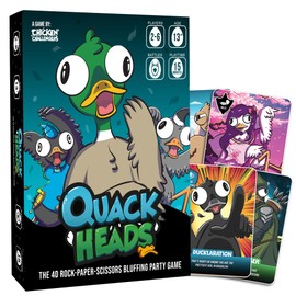 Chicken Challengers Quack Heads Card Game The 4D Rock Paper Scissors Bluffing Party Game | Competitive and Fun for Adults & Teens, 2-6 Players, Ages 13+, Perfect for Party and Family Game Nights
