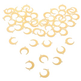 STOBOK 50pcs Moon Shape Alloy Connectors for Jewelry Making Unique Moon Charms for Necklaces Bracelets Earrings Diy Jewelry Findings with Two Connection