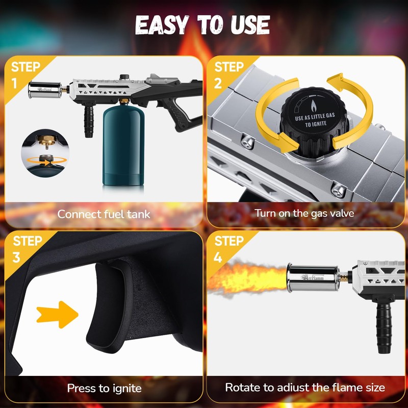 ARTFLAMM Powerful Grill Torch Gun | Propane Torch Gun, Adjustable