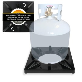 Mr. Bar-B-Q Black Propane Tank Holder, Base Stabilizer, Mount, Stand, Cylinder Base Stabilizer Fits 20lb, 30lb, 40lb Propane Tank Holder for Camping, RV Trip, Tailgating, Outdoor Adventures - 40406YGD