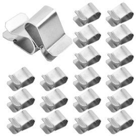 25 x Metal Clips, Metal U Clip Mounting Nails, Stainless Steel Spring Clips, U Clip, Silver, 21.4 mm x 12 mm