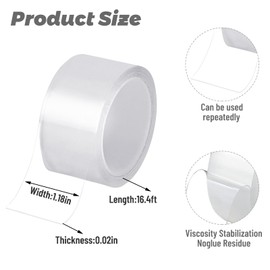 TORIHIKI 4 Pcs Curtain Ring Glide Tape, 16.4 Ft Smooth and Silent Drapery Slide Tape