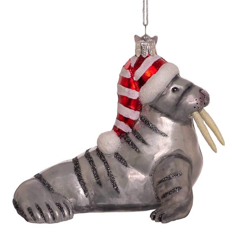 Kurt S. Adler NBX0011 Single Ornament, Gray, Red, White