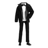 BARWA 3pc Doll Clothes Black Tuxedo Suit with Tie White
