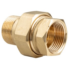 Screw connection IG/AG 0.6 cm to 3.2 cm conical sealing, untreated brass