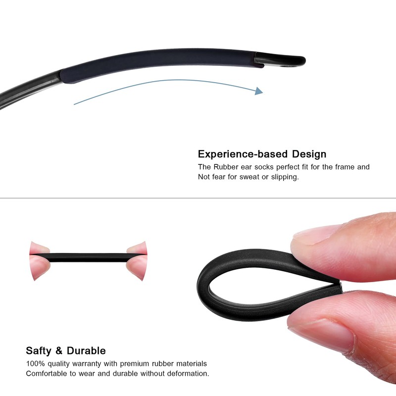 Ear Socks for Oakley Wingback OX5089/Wingback SQ OX5148 Sunglasses, black