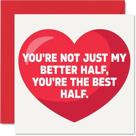 Cute Valentines Day Card for Boyfriend Girlfriend Husband Wife Better Half - Warm Wedding Anniversary Card for Women Men Her Him 145mm x 145mm Greeting Cards for Fiancee