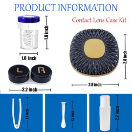 Erewa Contact Lens Case with Cleaner Washer Contact Lens Box Kit with Mirror, Compact Soak Storage Kit for Travel (Brown Black)