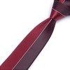 Manoble Men's Necktie Wine Red 2.36 Inches Slim Woven Tie
