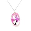 Libela Collar con Dije de Árbol y Flores Naturales en