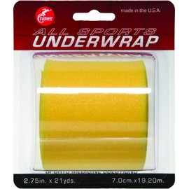 Cramer Tape Underwrap, Single Roll, Yellow, Non-Latex Pre Wrap to Protect Skin from Irritation and Discomfort Caused by Athletic Tape, Tearable Sports Wrap, Non-Adhesive, 2.75" x 21 Yards