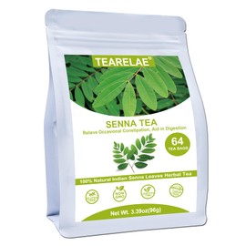 TEARELAE - Senna Tea - 1.5g x 64 Count Senna Leaves Tea Bags - Premium Indian Senna Leaves - Relieve Constipation, Aid in Digestion - Caffeine-Free, Non-GMO