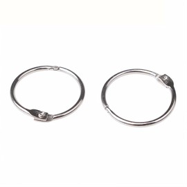 kuou 20 Pcs Metal Book Rings, Loose Leaf Binders Book Rings 25mm Inner Diameter Keychains (Silve)