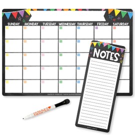 Magnetic Fridge Calendar Dry Erase Magnetic Calendar for Refrigerator - Colorful Magnetic Dry Erase Calendar for Fridge, White Board Calendar for Wall, Dry Erase Board Calendar, Magnetic Notepad