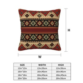 Llylumty Ethnic Tribal Pillow Covers,Western Decoration Boho Aztec Red Black Pillow Cover Western Decor Throw Pillow Cases for Outdoor Home Decor Set of 2 18x18 Inch