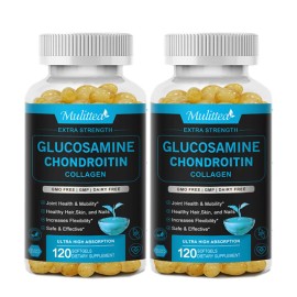 2x Glucosamine Chondroitin with D3 Collagen Support Bones Health, Joint Support