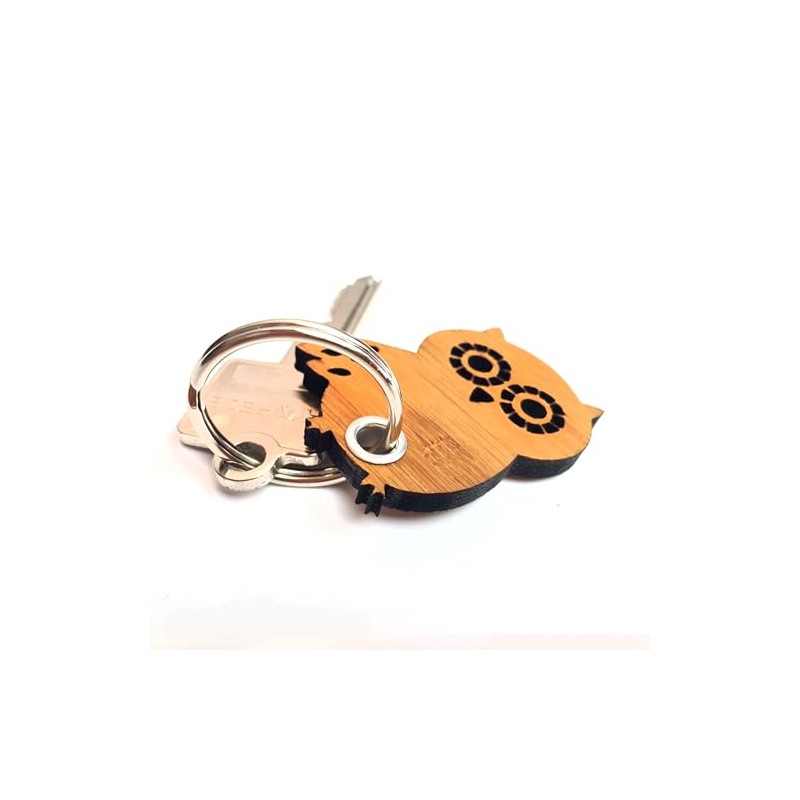 Mr. & Mrs. Panda Owl Side Wing Keyring, neutral