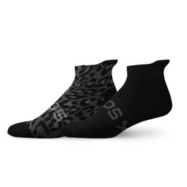 Sox Footwear Leopard Black and Classic Black Combo Pack Tab Socks (Large)