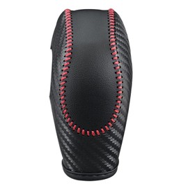 RAGBUSCLE Car Gear Stick Shifting Knobs Leather Cover Shifter Lever, Compatible with Ford Fusion Fiesta Focus Transit Van Escape Edge Review Connect, Solid Black