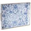 ORIGTRAY Serving Tray with Handles, Rectangular Plastic Tray 15.75x11.81 Inch,