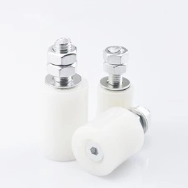 Kimuwote 2 Pieces Nylon Wheels, Ball Bearing Wheels, Swivel Wheels, Heavy Nylon Wheel, Pulley for Sliding Door, Nylon Guide Wheel, Floor Track Wheels, 40X60mm