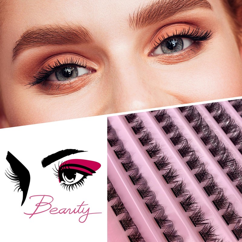 CNMTCCO Lash Clusters, 120Pcs DIY lash Extenisons 8-16MM D Curl