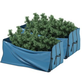 StorageBud Christmas 2 Pack Tree Storage Bag - Fits Up to 9 ft. Tall Holiday Artificial Disassembled Trees with Durable Reinforced Handles & Dual Zipper - Waterproof Material with Wide Opening