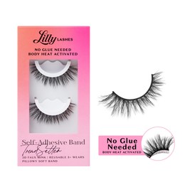 Lilly Lashes 3D Self Adhesive Eyelashes, No Lash Glue Needed, Body Heat Activated Press on Lashes, Reusable Self Adhesive Eyelashes Up to 5x, Natural Lashes, Easy to Apply & Remove (TrendSetter)