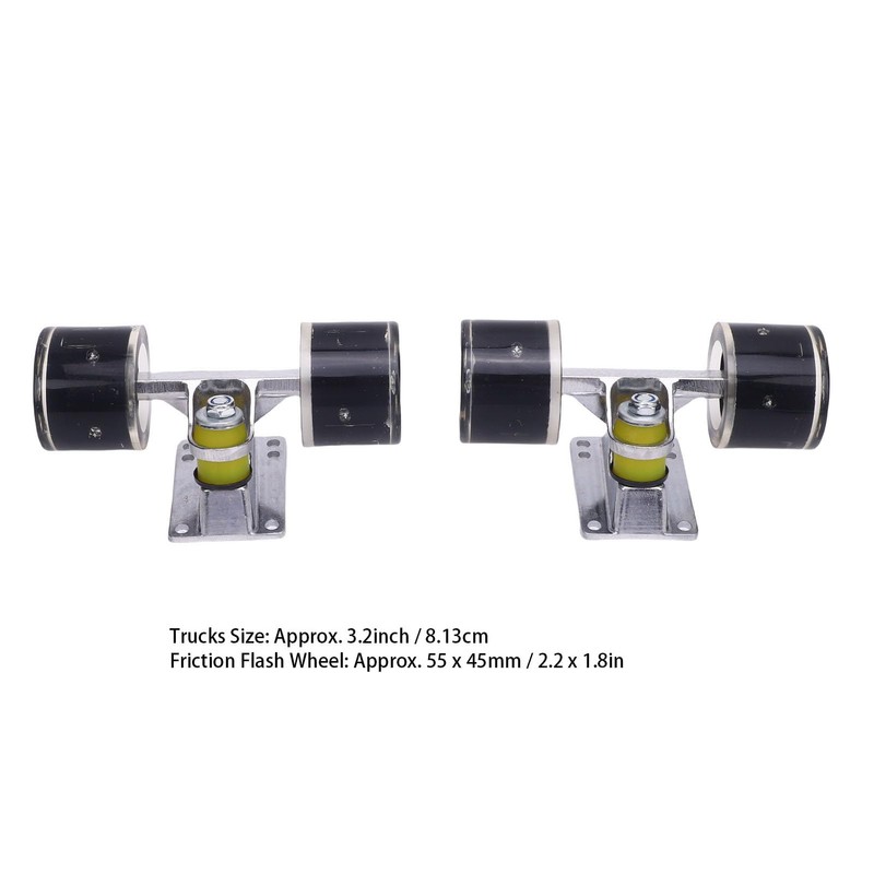 Generic Longboard Skateboard Trucks and Wheels Set, 55 X 45mm