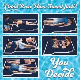 The Original Titanic Movie Pool Float- 48"x 84" Inflatable Double Sized 2-Person Raft of Floating Door, Fun Swimming Lounger- Could Rose Have Saved Jack? Film Fans Summer Party Gift, Outdoor Beach BBQ