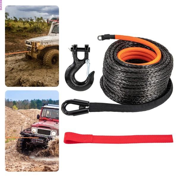 Unbranded Synthetic Winch Rope Line 25500LBS Car Tow Recovery Cable
