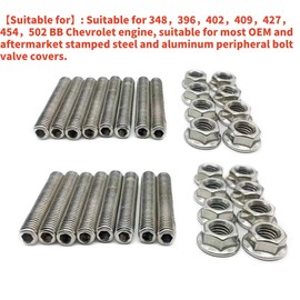 TUYOMEII Stud Kit Bolts Valve Cover Bolts Stainless Steel Big Block Fit for Chevy 396 402 427 454 502 GM,16Pcs