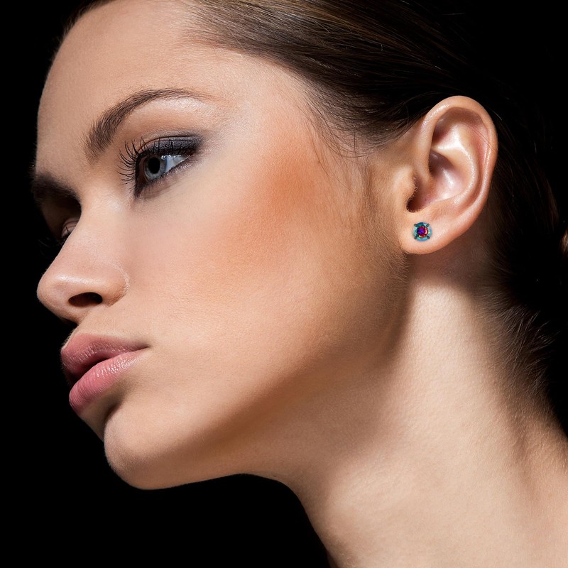 4Pairs Small Cubic Zirconia Stud Earrings Tiny Diamond Stud Earrings