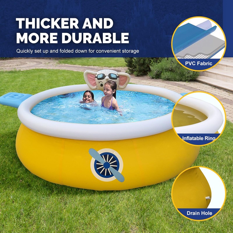 DIMAR GARDEN 10ft x 30in Inflatable Swimming Spray Pool, Outdoor