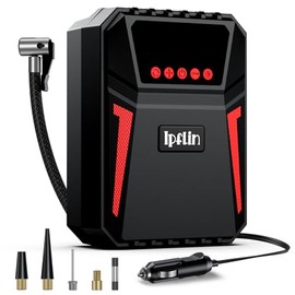 Ipflin Tyre Inflator Air Compressor - Digital Car Tyre Pump 12V DC,Portable Car Accessories for Men,Electric Air Pump 150 PSI For Car Tyres,Bikes,Football,Preset Tyre Pressure & Auto Shutoff