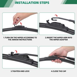 3 Factory Windshield Wiper Blades for 2003-2009 Honda Element 2009-2014 Nissan Cube Original Equipment Replacement front windscreen wiper 20"+20" with 12" rear wiper (Set of 3) U/J Hook