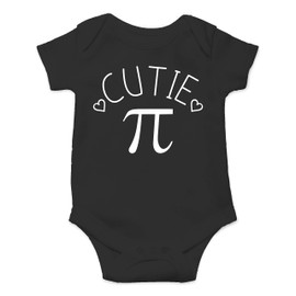 Cutie Pie - Geeky Math Lover Nerd - Funny Cute Joke Infant Creeper, One-Piece Baby Bodysuit (Black, Newborn)