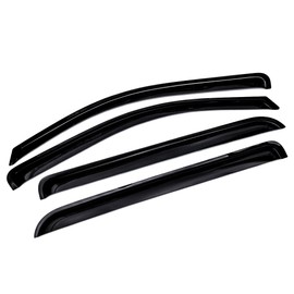 Sizver Smoked Window Visors/Wind Rain Deflector Rain Guard For 2014-2017 GMC Sierra 1500 Crew Cab Only